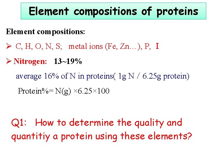 Protein Element How the cell arises from the diverse biomolecules