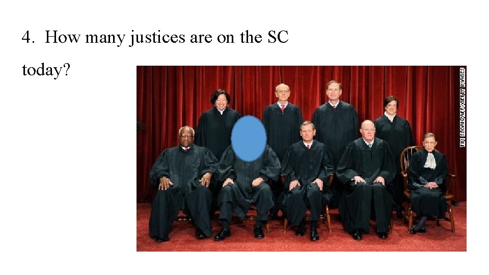 4. How many justices are on the SC today? 