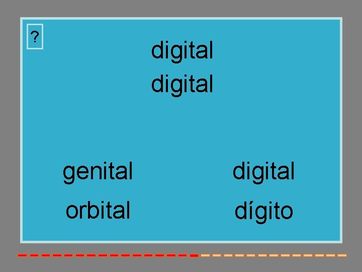 ? digital genital digital orbital dígito 