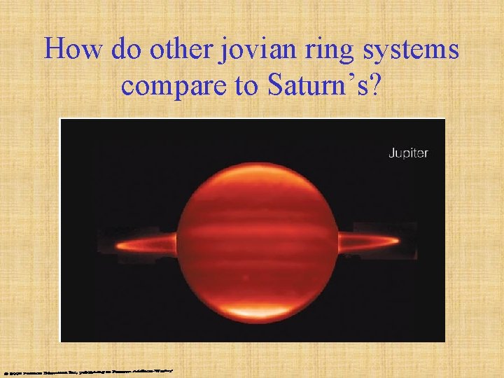 How do other jovian ring systems compare to Saturn’s? 
