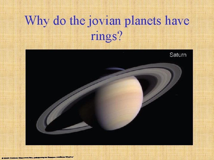 Why do the jovian planets have rings? 