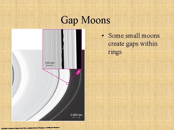 Gap Moons • Some small moons create gaps within rings 