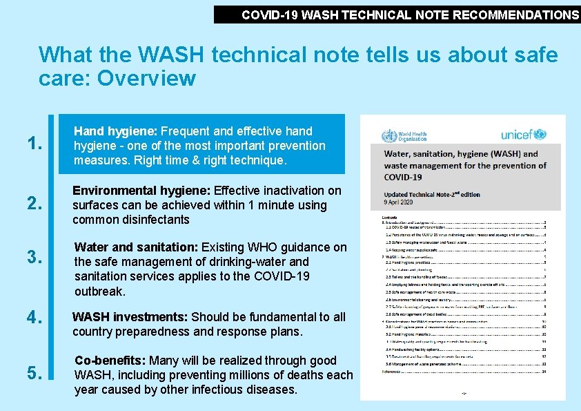 Hand hygiene WASH COVID19 The foundations of clean