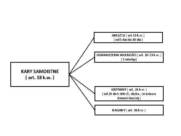 ARESZTU ( art 19 k. w. ) ( od 5 dni do 30 dni