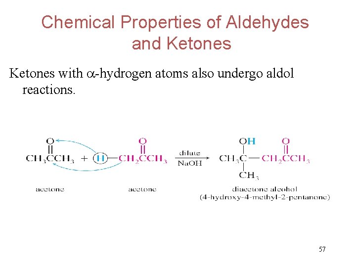 Chemical Properties of Aldehydes and Ketones with -hydrogen atoms also undergo aldol reactions. 57