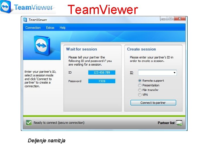 Team. Viewer Deljenje namizja 