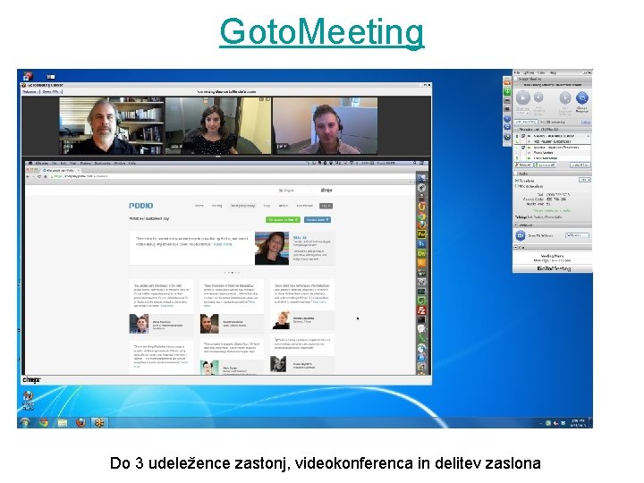 Goto. Meeting Do 3 udeležence zastonj, videokonferenca in delitev zaslona 