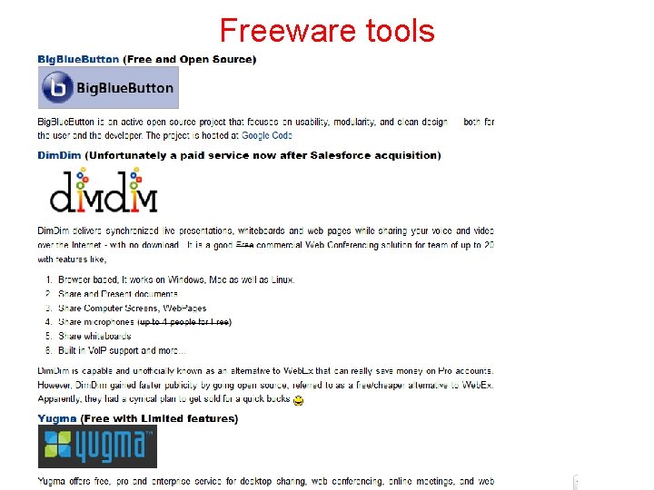 Freeware tools 