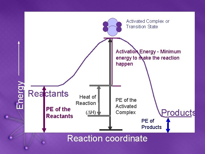 Activated Complex or Transition State Energy Activation Energy - Minimum energy to make the