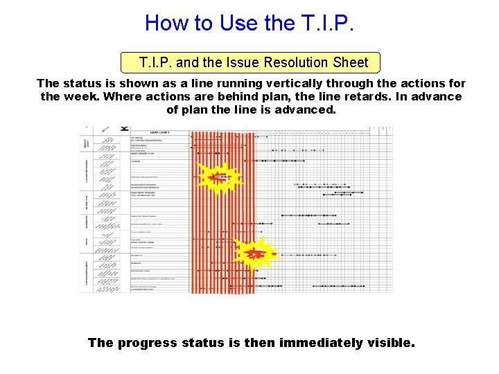 How to Use the T. I. P. and the Issue Resolution Sheet The status