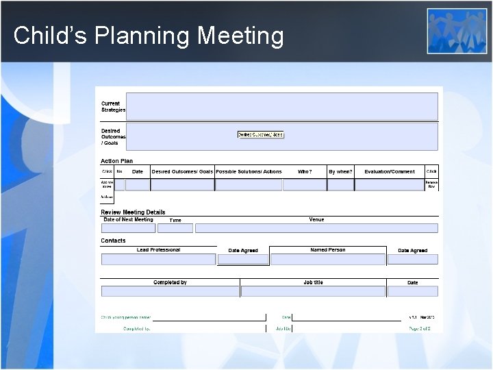 Child’s Planning Meeting 