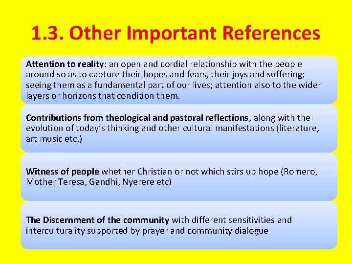 1. 3. Other Important References Attention to reality: an open and cordial relationship with