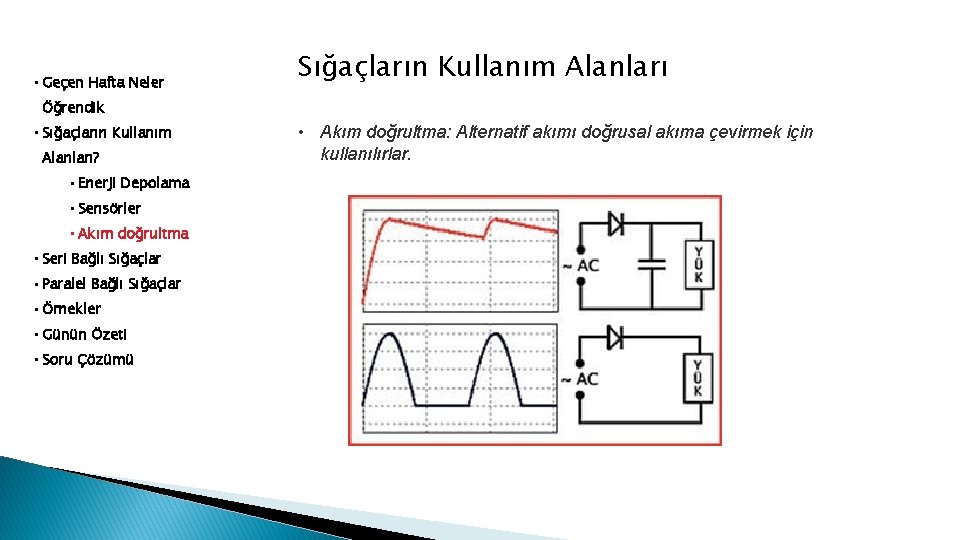  • Geçen Hafta Neler Sığaçların Kullanım Alanları Öğrendik • Sığaçların Kullanım Alanları? •