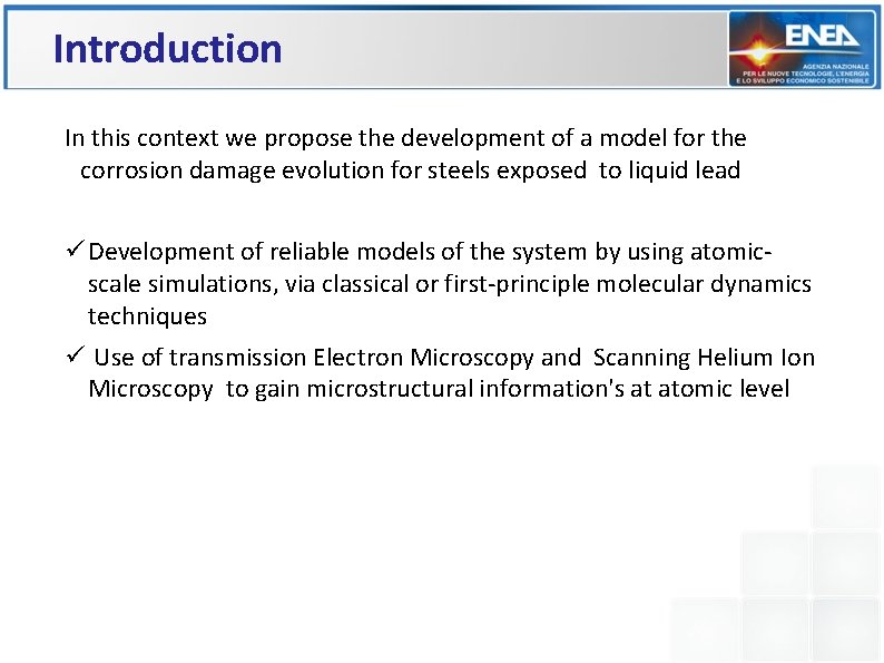 Introduction In this context we propose the development of a model for the corrosion Introduction In this context we propose the development of a model for the corrosion