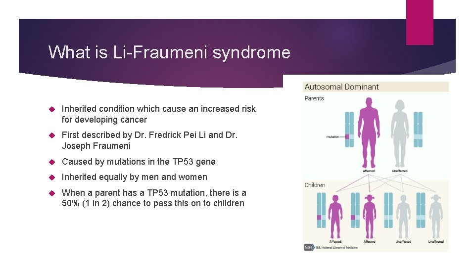 What is Li-Fraumeni syndrome Inherited condition which cause an increased risk for developing cancer