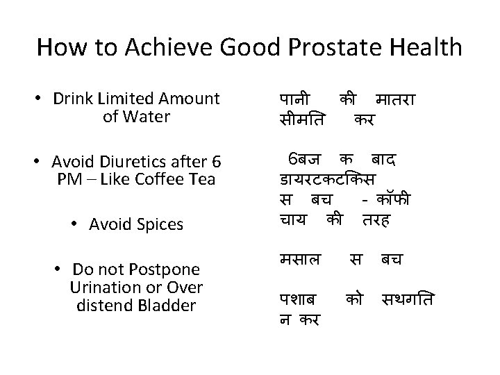 How to Achieve Good Prostate Health • Drink Limited Amount of Water प न