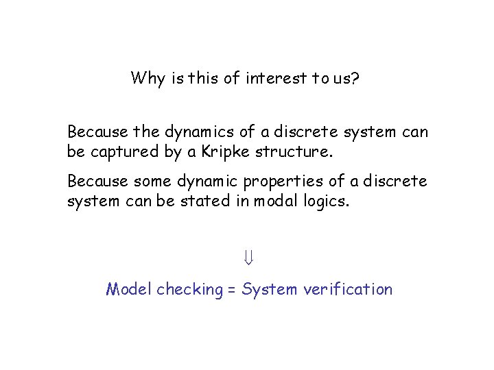 Why is this of interest to us? Because the dynamics of a discrete system
