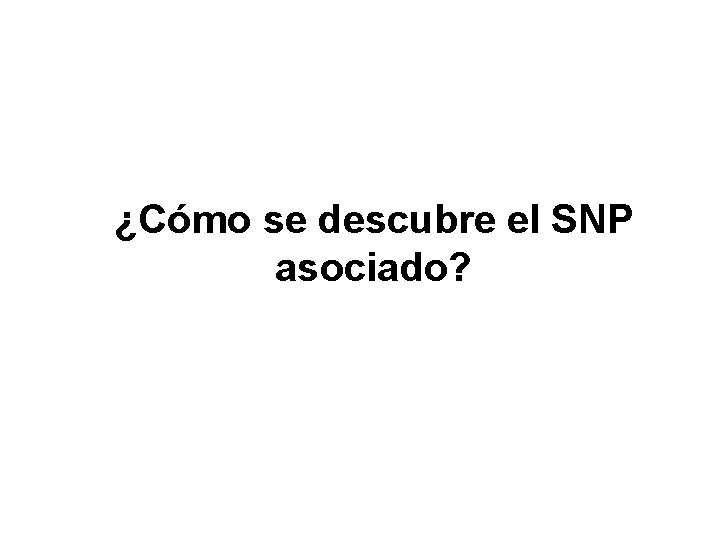 ¿Cómo se descubre el SNP asociado? 