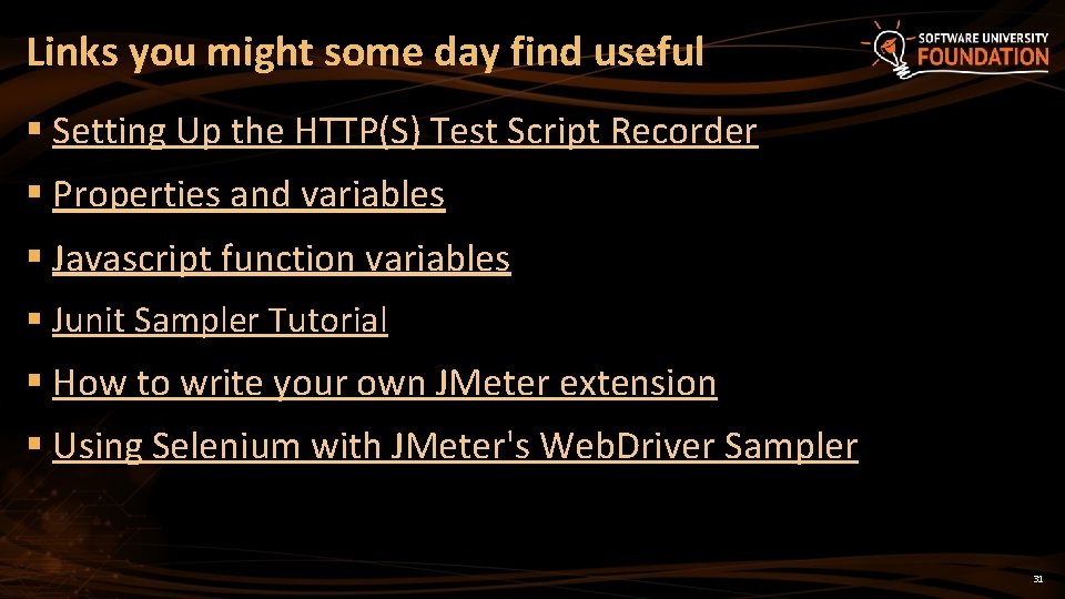 Links you might some day find useful § Setting Up the HTTP(S) Test Script