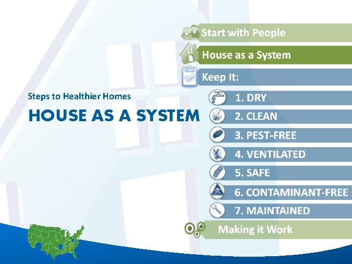 Steps to Healthier Homes HOUSE AS A SYSTEM 1 