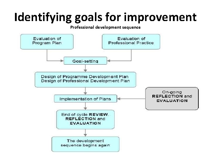 Identifying goals for improvement Professional development sequence 