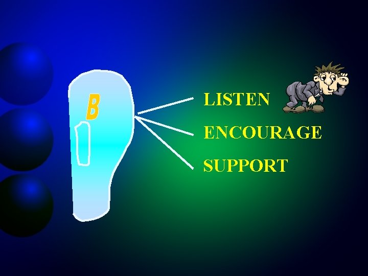 LISTEN ENCOURAGE SUPPORT 