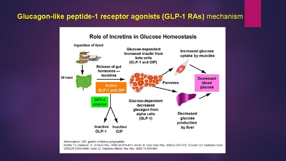 Glucagon-like peptide-1 receptor agonists (GLP-1 RAs) mechanism 