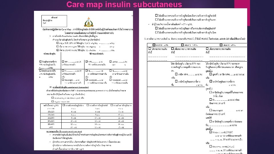 Care map insulin subcutaneus 