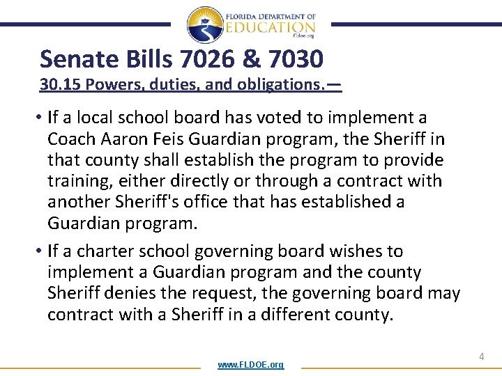 Senate Bills 7026 & 7030 30. 15 Powers, duties, and obligations. — • If