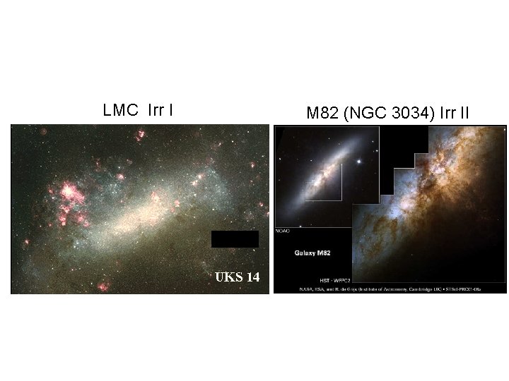 LMC Irr I M 82 (NGC 3034) Irr II 