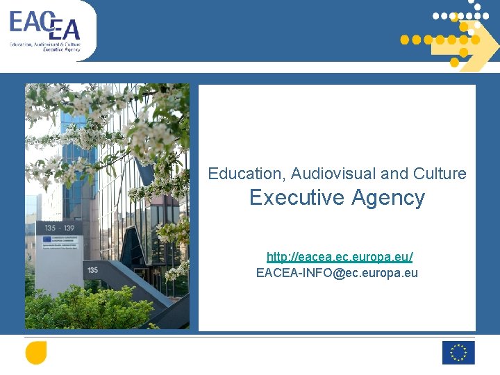 Education, Audiovisual and Culture Executive Agency http: //eacea. ec. europa. eu/ EACEA-INFO@ec. europa. eu