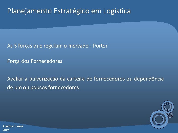 Planejamento Estratégico em Logística As 5 forças que regulam o mercado - Porter Força