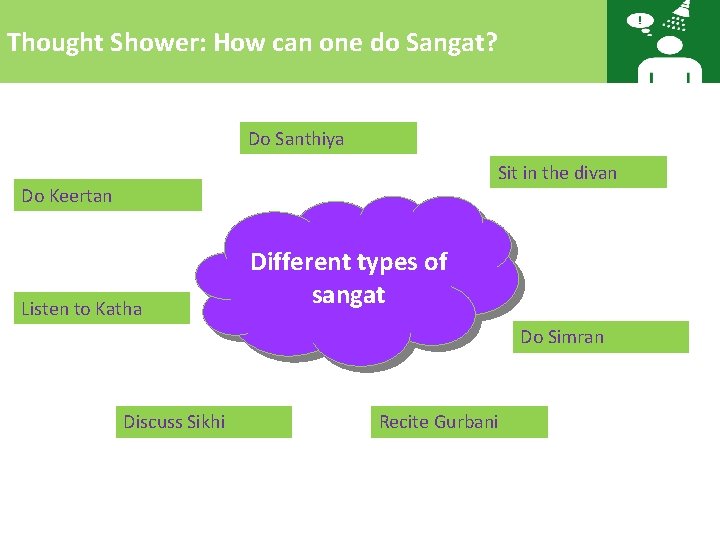 Thought Shower: How can one do Sangat? Do Santhiya Sit in the divan Do