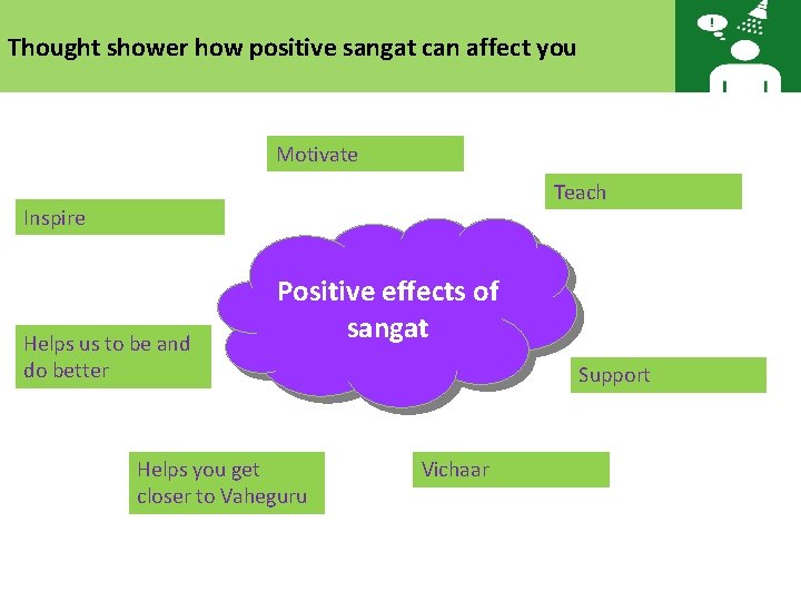 Thought shower how positive sangat can affect you Motivate Teach Inspire Helps us to