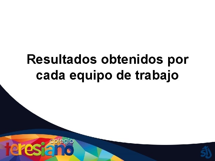 Resultados obtenidos por cada equipo de trabajo 