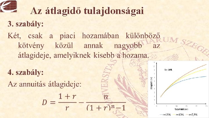 Az átlagidő tulajdonságai • k = 20% 