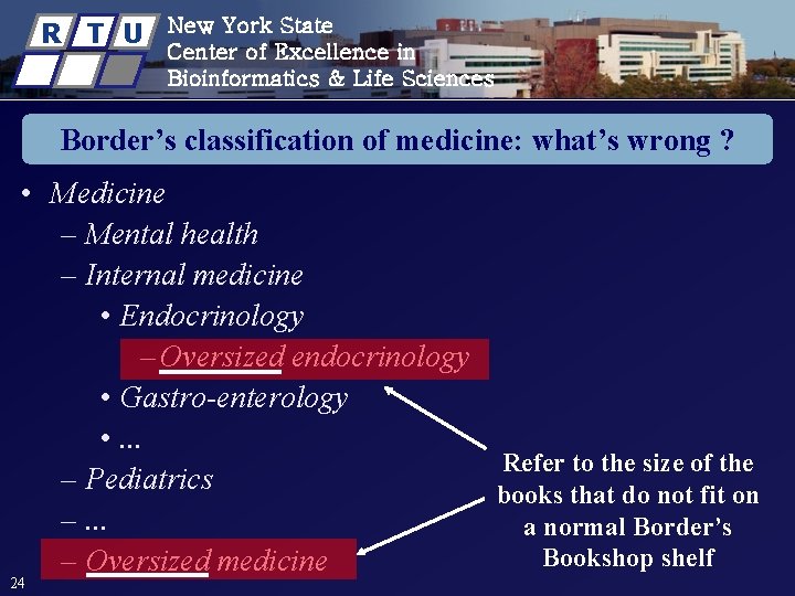 R T U New York State Center of Excellence in Bioinformatics & Life Sciences