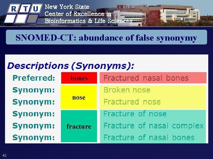 R T U New York State Center of Excellence in Bioinformatics & Life Sciences