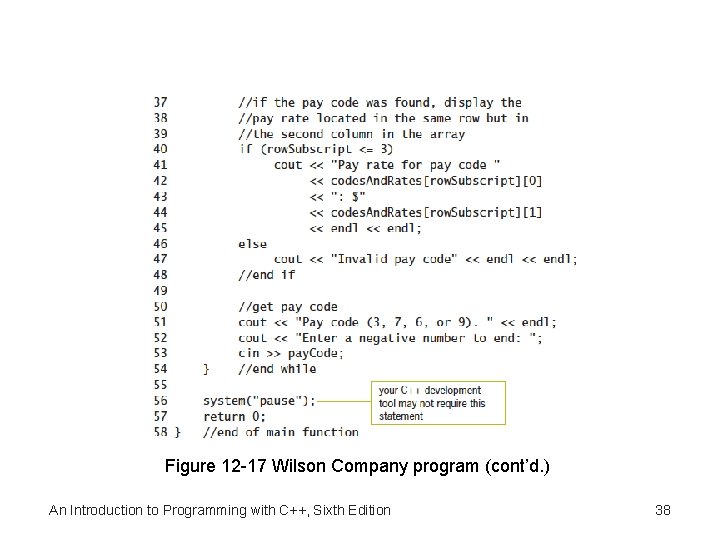 Figure 12 -17 Wilson Company program (cont’d. ) An Introduction to Programming with C++,