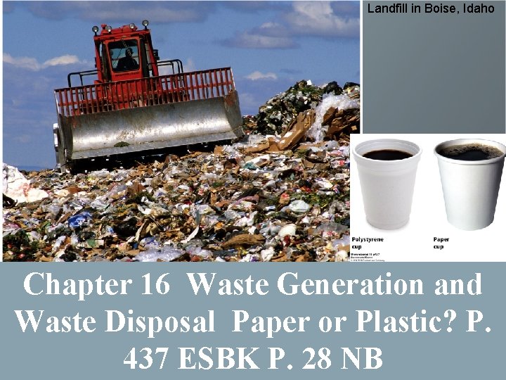 Landfill in Boise, Idaho Chapter 16 Waste Generation and Waste Disposal Paper or Plastic?