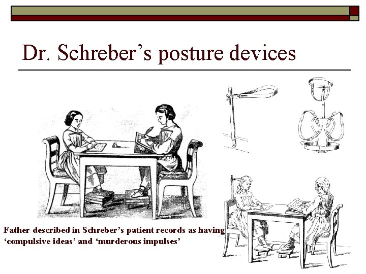 Dr. Schreber’s posture devices Father described in Schreber’s patient records as having ‘compulsive ideas’