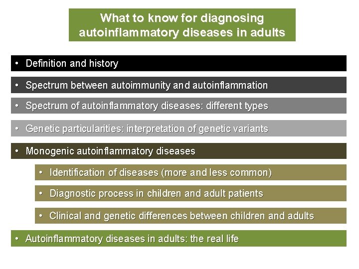 What to know for diagnosing autoinflammatory diseases in adults • Definition and history •