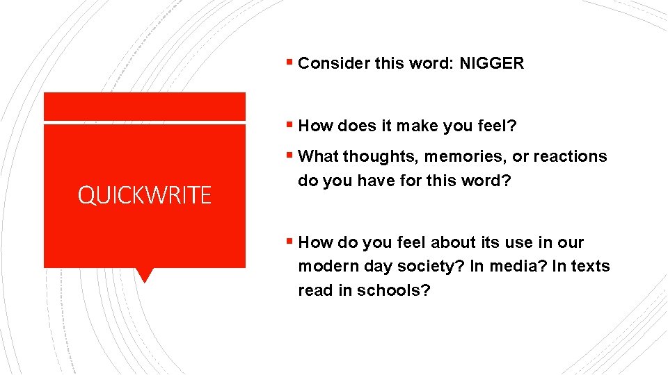 § Consider this word: NIGGER § How does it make you feel? § What