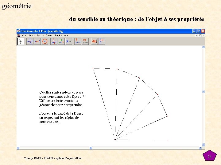 géométrie du sensible au théorique : de l'objet à ses propriétés Thierry DIAS – géométrie du sensible au théorique : de l'objet à ses propriétés Thierry DIAS –