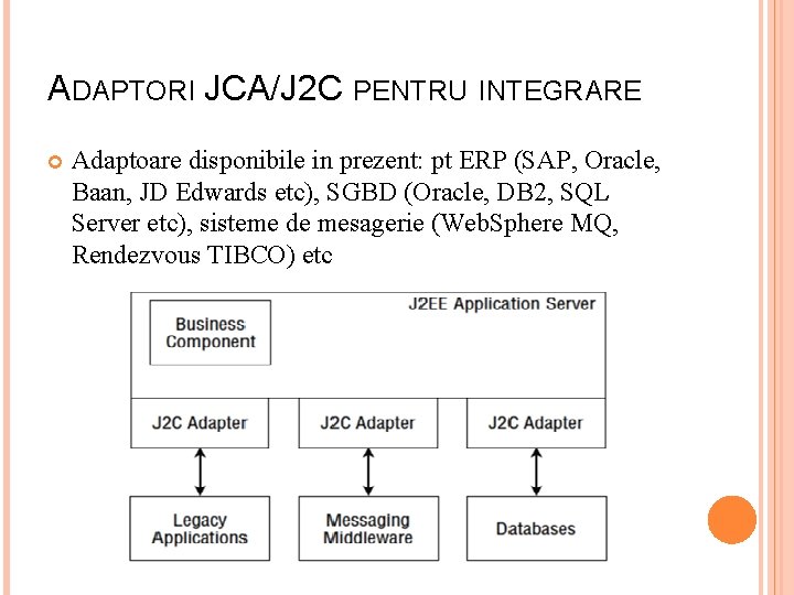 ADAPTORI JCA/J 2 C PENTRU INTEGRARE Adaptoare disponibile in prezent: pt ERP (SAP, Oracle,