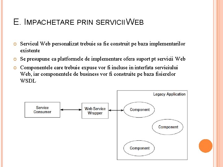 E. IMPACHETARE PRIN SERVICII WEB Servicul Web personalizat trebuie sa fie construit pe baza