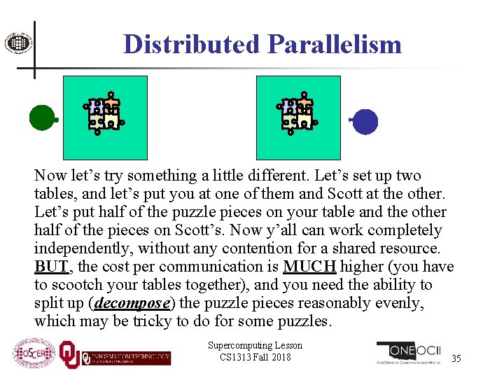Distributed Parallelism Now let’s try something a little different. Let’s set up two tables,