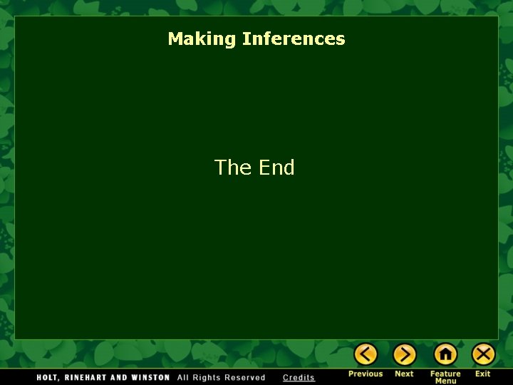 Making Inferences The End 