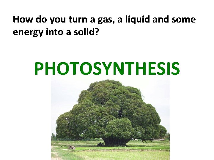 How do you turn a gas, a liquid and some energy into a solid?