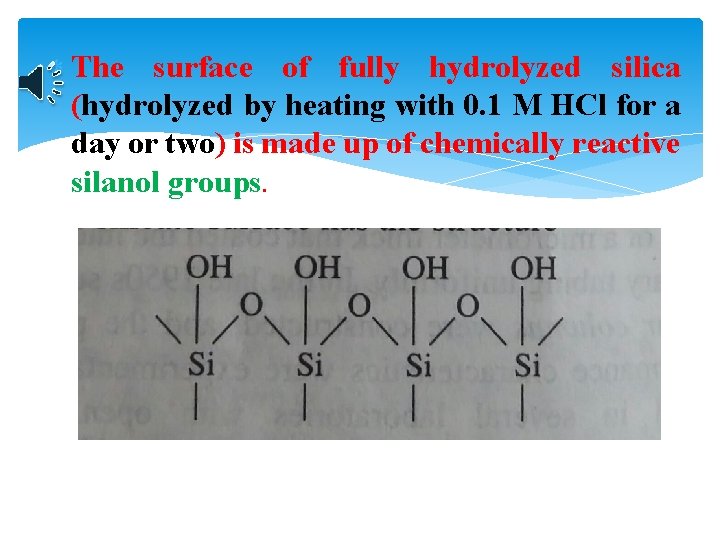  The surface of fully hydrolyzed silica (hydrolyzed by heating with 0. 1 M